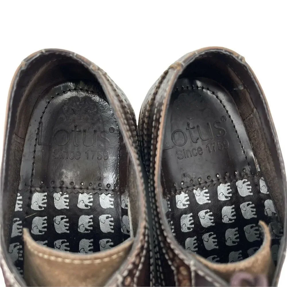 Lotus Wingtip Shoes Brown Mens US 9 UK 8 Leather Oxford Lace Up Dress Shoes